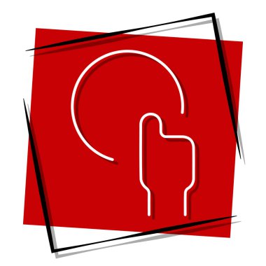 Çerçevedeki kırmızı pankarta tıklayın. Vektör illüstrasyonu.