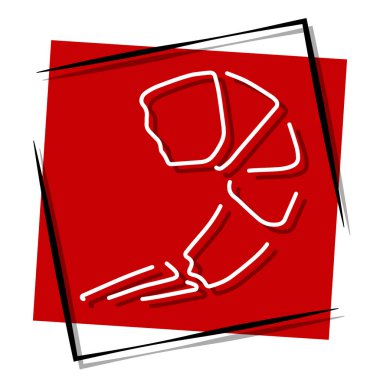 Karides kırmızısı pankart çerçevede. Vektör illüstrasyonu.