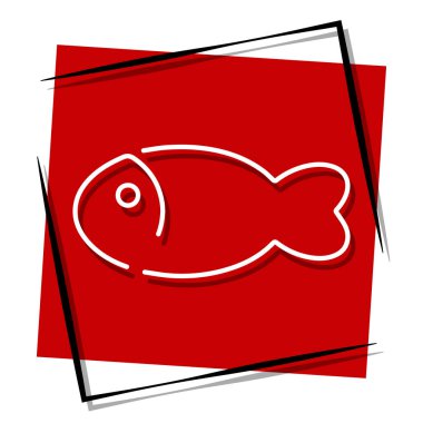 Balık kırmızısı pankart çerçevede. Vektör illüstrasyonu.