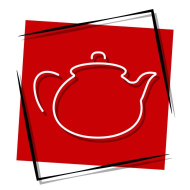 Çayın kırmızı pankartı çerçevede. Vektör illüstrasyonu.