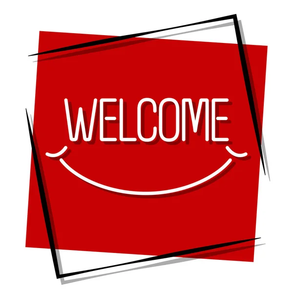 Çerçevede kırmızı pankart var. Vektör illüstrasyonu.