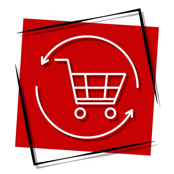 Sepet kırmızısı pankart çerçevede. Vektör illüstrasyonu.