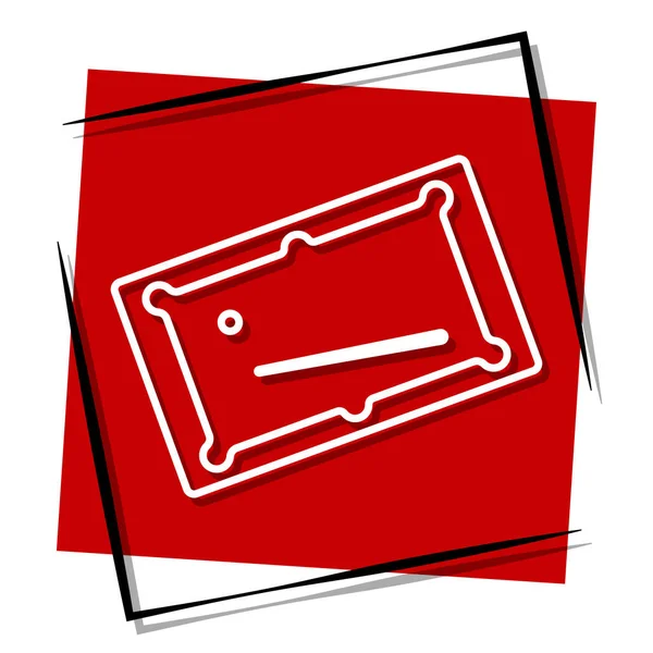 Çerçevede kırmızı pankart var. Vektör illüstrasyonu.