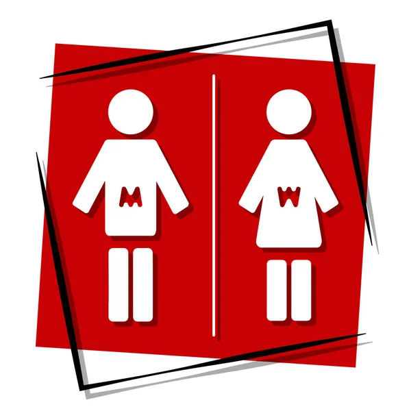 Tuvalet kırmızısı pankart çerçevede. Vektör illüstrasyonu.