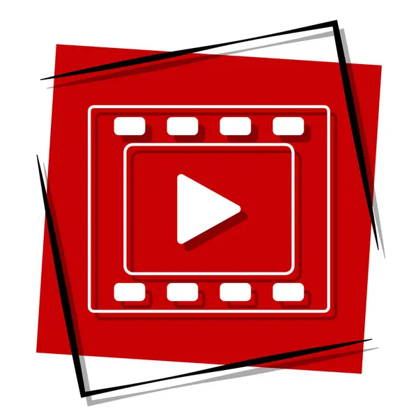 Çerçevede kırmızı bayrak çal. Vektör illüstrasyonu.