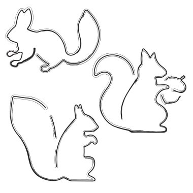 Sincap ikonu seti, beyaz arka planda fırça darbeleri. Vektör illüstrasyonu.