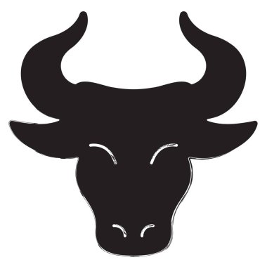 Beyaz arka planda boğa vuruşları. Vektör illüstrasyonu.