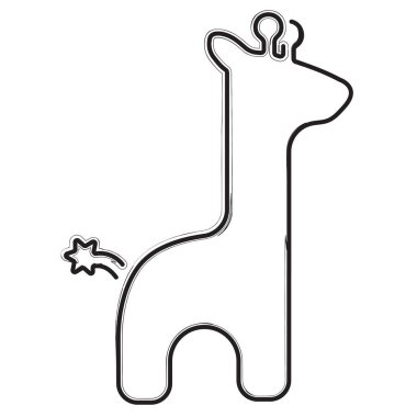 Beyaz arka planda zürafa fırça darbeleri. Vektör illüstrasyonu.