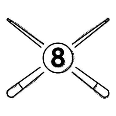 Bilardo beyaz arka planda fırça darbeleri. Vektör illüstrasyonu.