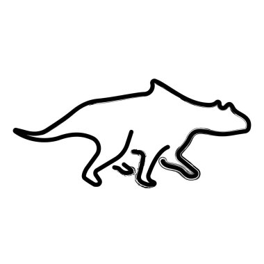 chasmosaurus brush strokes on a white background. Vector illustration. clipart