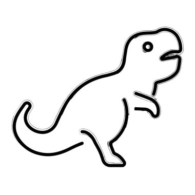 Dino fırça darbeleri beyaz arka planda. Vektör illüstrasyonu.