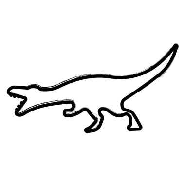 Dino fırça darbeleri beyaz arka planda. Vektör illüstrasyonu.