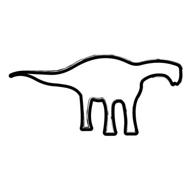 diplodocus beyaz arka planda fırça darbeleri. Vektör illüstrasyonu.