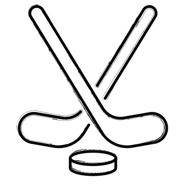 Beyaz arka planda hokey fırçası darbeleri. Vektör illüstrasyonu.