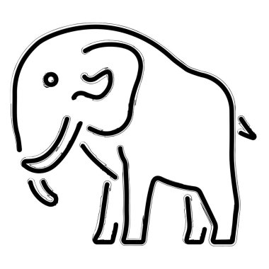 Beyaz arka planda mamut fırça darbeleri. Vektör illüstrasyonu.