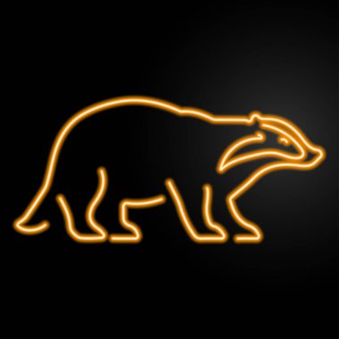 Porsuk neon tabela, modern parlayan pankart tasarımı, renkli modern tasarım trendi. Vektör illüstrasyonu.