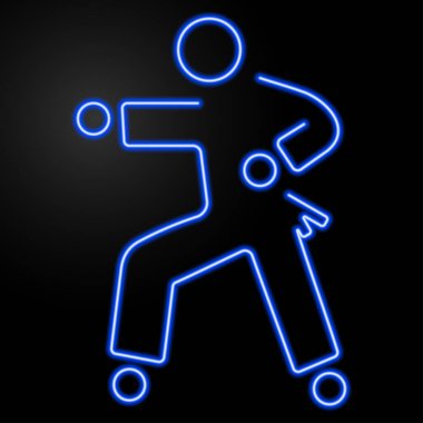Karate neon işareti, modern parlayan pankart tasarımı, renkli modern tasarım trendi. Vektör illüstrasyonu.