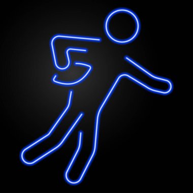 Rugby neon işareti, modern parlayan pankart tasarımı, renkli modern tasarım trendi. Vektör illüstrasyonu.