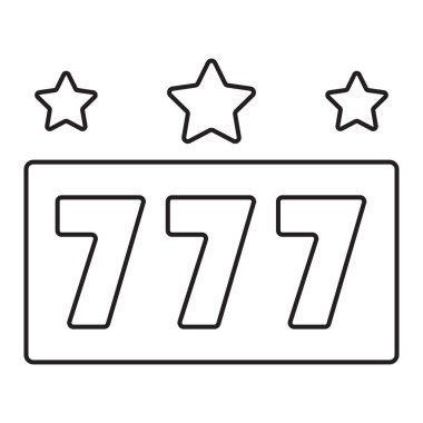 Beyaz arkaplanda izole edilmiş 777 simge, vektör illüstrasyonu.