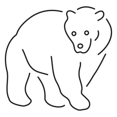 Beyaz arkaplanda izole edilmiş ayı simgesi, vektör illüstrasyonu.