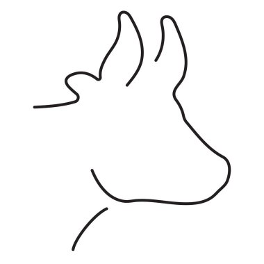 Beyaz arka plan üzerinde vektör illüstrasyon izole inek simgesi.