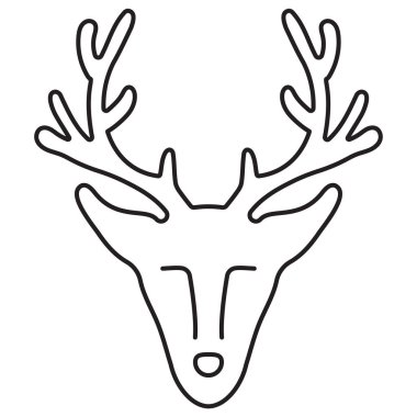 beyaz arkaplanda izole edilmiş geyik simgesi, vektör illüstrasyonu.