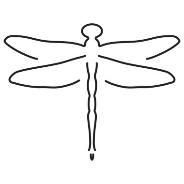 Beyaz arkaplanda yusufçuk simgesi izole edildi, vektör illüstrasyonu.