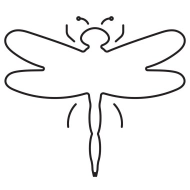 Beyaz arkaplanda yusufçuk simgesi izole edildi, vektör illüstrasyonu.