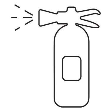 Beyaz arkaplanda izole edilmiş yangın söndürme simgesi, vektör illüstrasyonu.