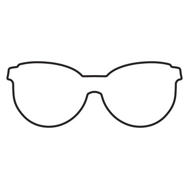 Beyaz arkaplanda izole edilmiş gözlük simgesi, vektör illüstrasyonu.