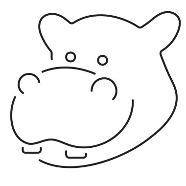 Su aygırı simgesi beyaz arkaplanda izole edildi. Vektör illüstrasyonu.