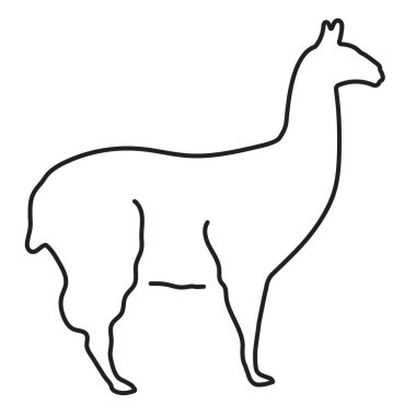 Lama simgesi beyaz arkaplanda izole edildi, vektör çizimi.