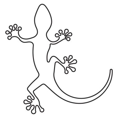 Beyaz arkaplanda izole edilmiş kertenkele simgesi, vektör illüstrasyonu.