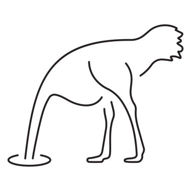 Beyaz arkaplanda devekuşu simgesi izole edildi, vektör illüstrasyonu.