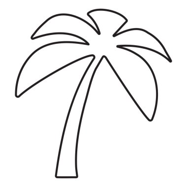 Beyaz arka plan üzerinde vektör illüstrasyon izole palmiye ağaç simgesiyle.