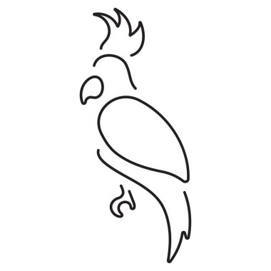 Beyaz arkaplanda izole edilmiş papağan simgesi, vektör illüstrasyonu.