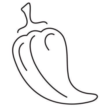 Beyaz arka plan üzerinde vektör illüstrasyon izole biber simgesi.