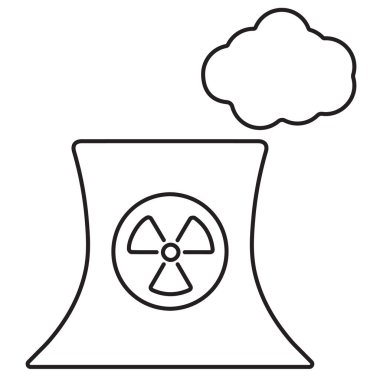 Beyaz arkaplanda izole edilmiş radyasyon simgesi, vektör illüstrasyonu.