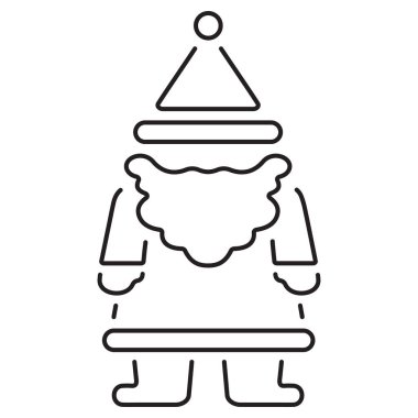 Beyaz arkaplanda izole edilmiş Noel Baba simgesi, vektör illüstrasyonu.