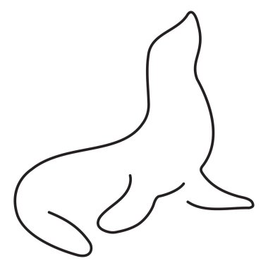 Beyaz arkaplanda izole edilmiş fok simgesi, vektör illüstrasyonu.