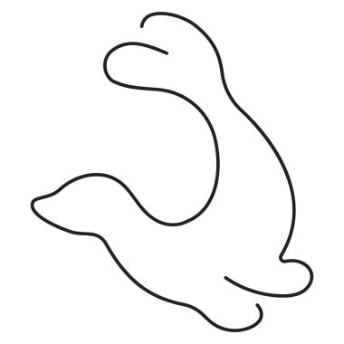 Beyaz arkaplanda izole edilmiş fok simgesi, vektör illüstrasyonu.