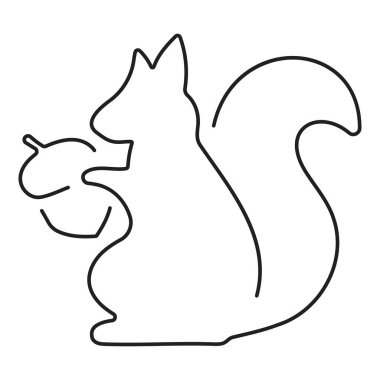 Beyaz arkaplanda izole edilmiş sincap simgesi, vektör illüstrasyonu.