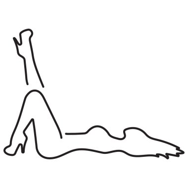 Beyaz arkaplanda izole edilmiş striptizci simgesi, vektör illüstrasyonu.