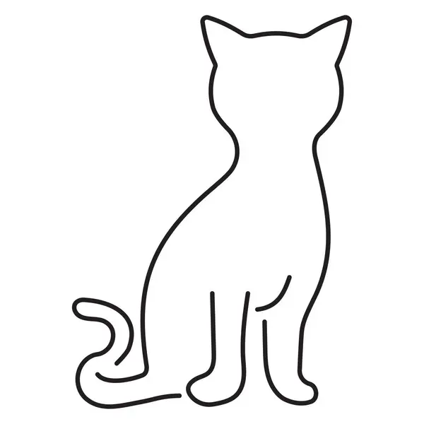 kedi simgesi beyaz arkaplanda izole edildi, vektör illüstrasyonu.
