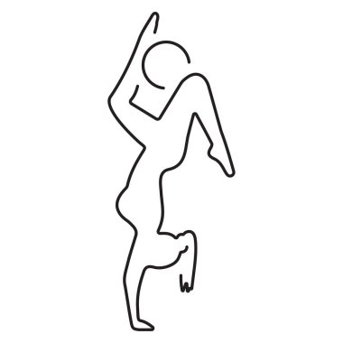 Beyaz arka planda izole edilmiş jimnastik ikonu. Vektör illüstrasyonu.