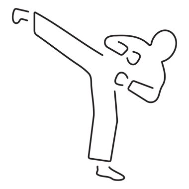 Karate simgesi beyaz arkaplanda izole edildi. Vektör illüstrasyonu.