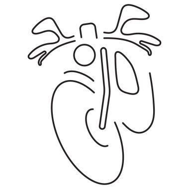 Beyaz arkaplanda motor sporu simgesi izole edildi. Vektör illüstrasyonu.