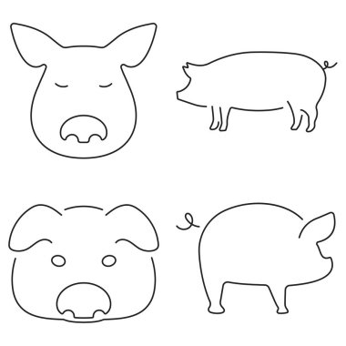 Beyaz arkaplanda siyah simgelerden oluşan bir grup. Vektör illüstrasyonu.