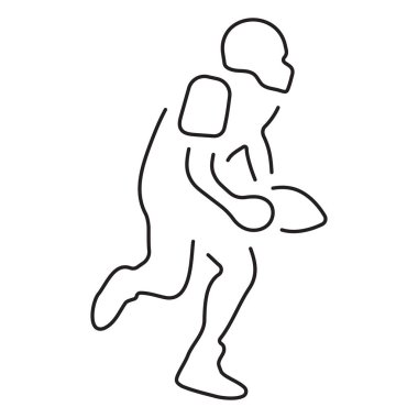 ragbi simgesi beyaz arkaplanda izole edildi, vektör illüstrasyonu.