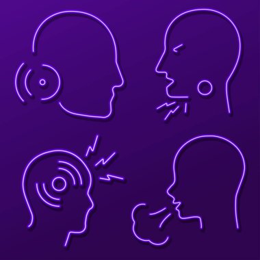 Acı neon işareti, modern parlayan pankart tasarımı, renkli modern tasarım eğilimi. Vektör illüstrasyonu.